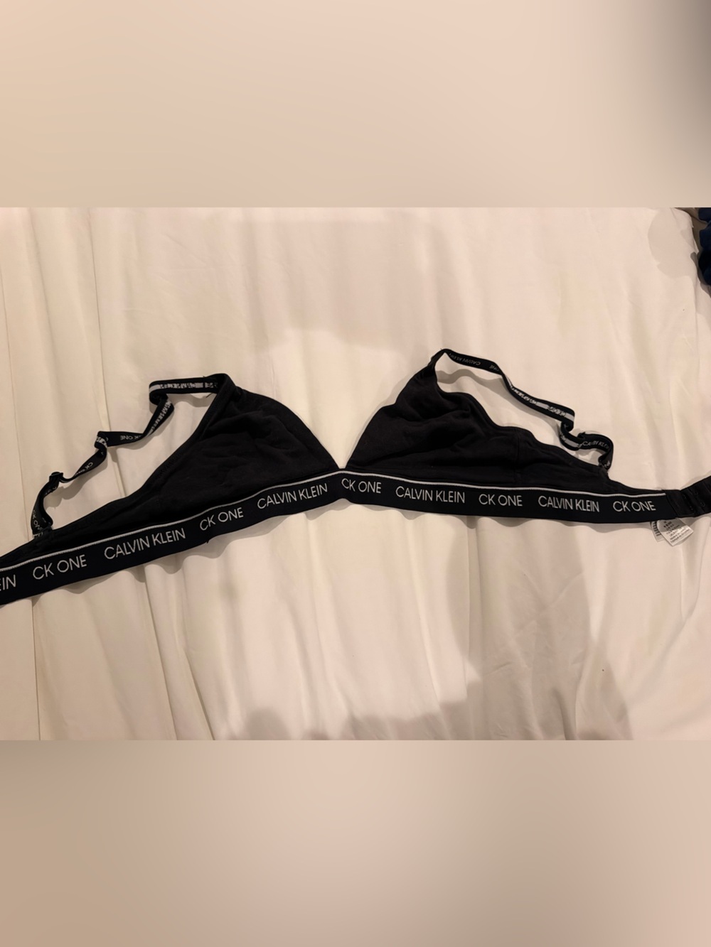 Calvin Klein Black Logo Elastic Triangle Bralette